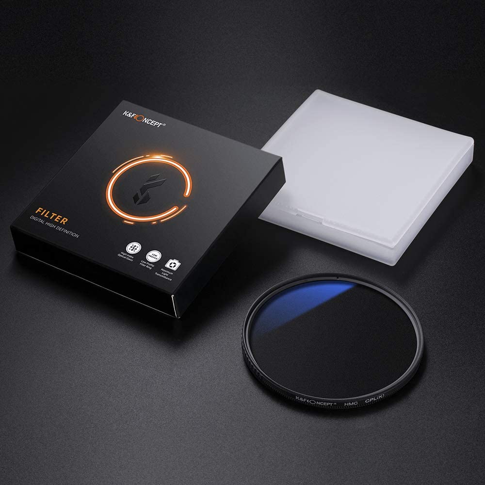 Otočný polarizačný slim CPL filtr - K&F Concept Pro - Oplické sklo a hliník 37-82 mm 6